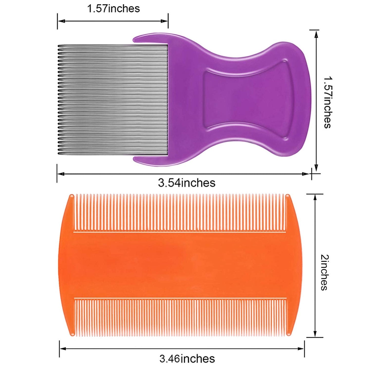 Maitys 8-Piece Flea Lice Comb Set — Double-Sided Grooming for Pets and Humans