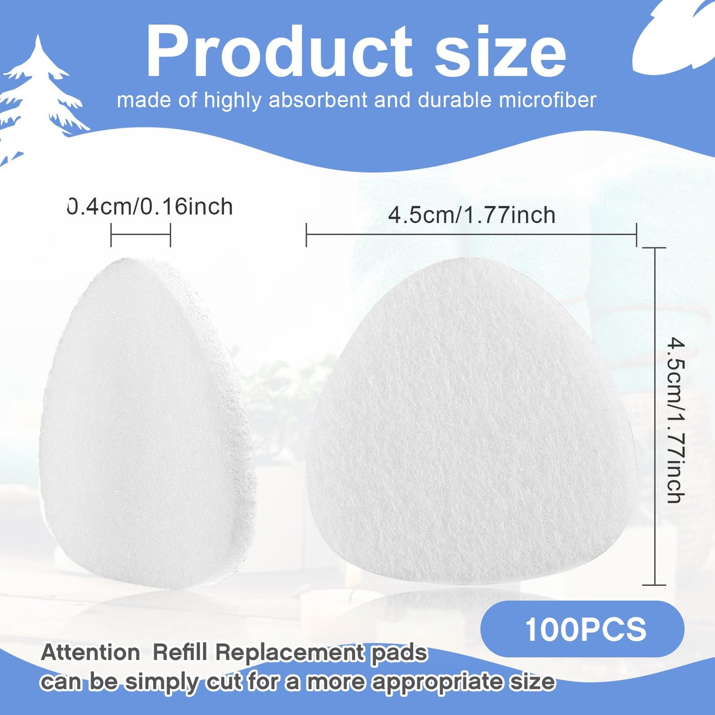 Maitys 100 Pieces Humidifier Essential Oil Pads – Replacement Refills for Aromatherapy Diffusers