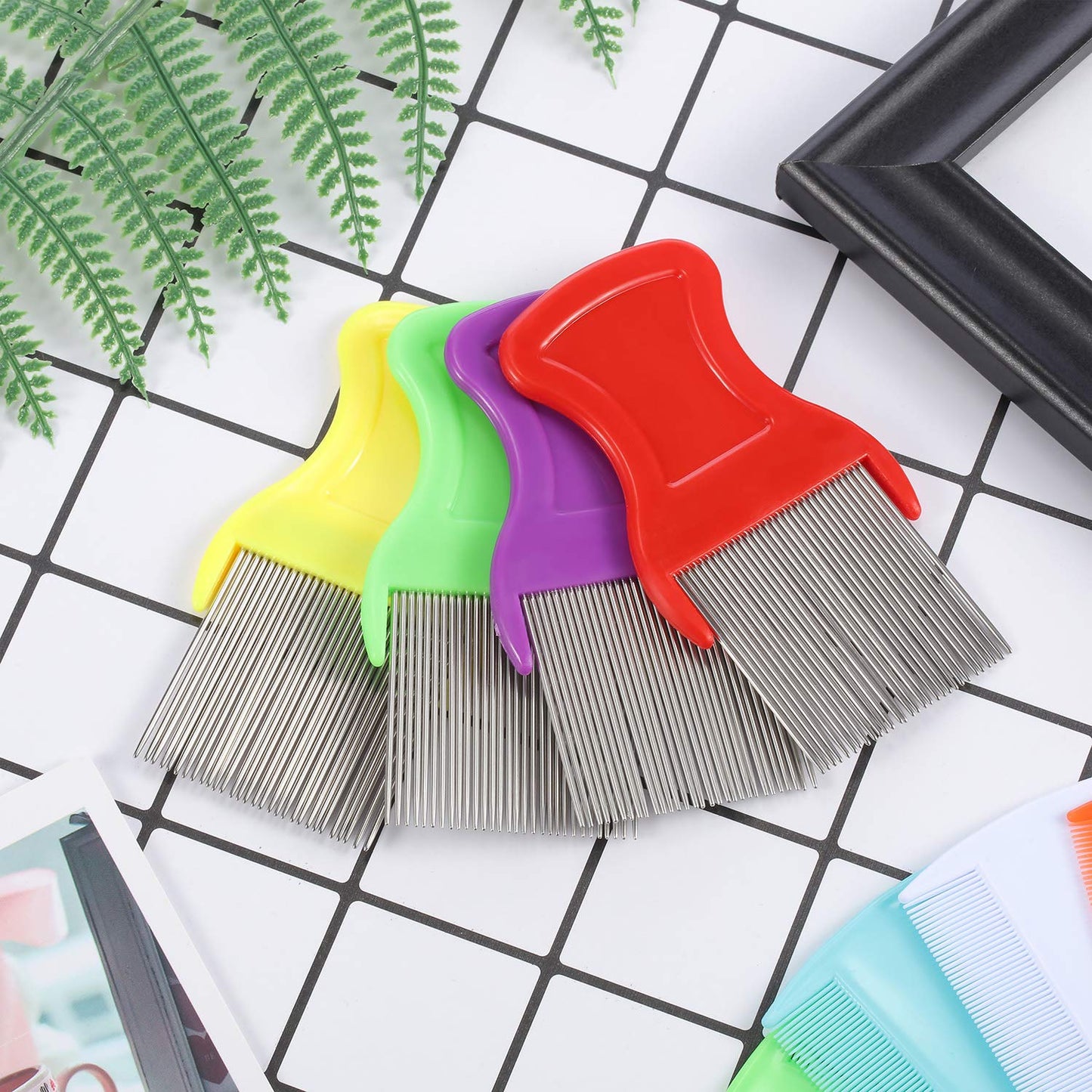 Maitys 8-Piece Flea Lice Comb Set — Double-Sided Grooming for Pets and Humans