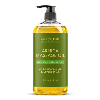 Majestic Pure Arnica Massage Oil – Lavender & Chamomile | All Skin Types | 8 fl oz