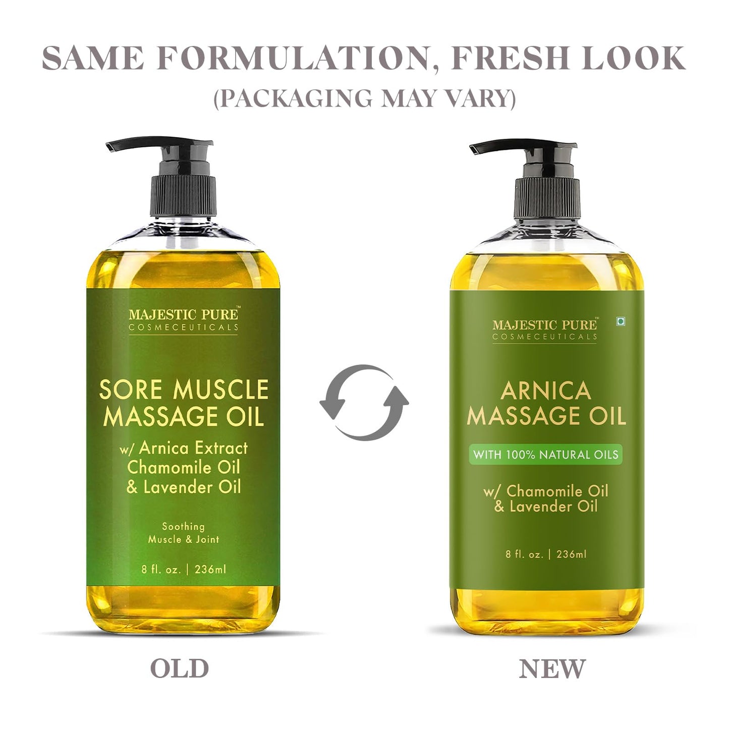 Majestic Pure Arnica Massage Oil – Lavender & Chamomile | All Skin Types | 8 fl oz