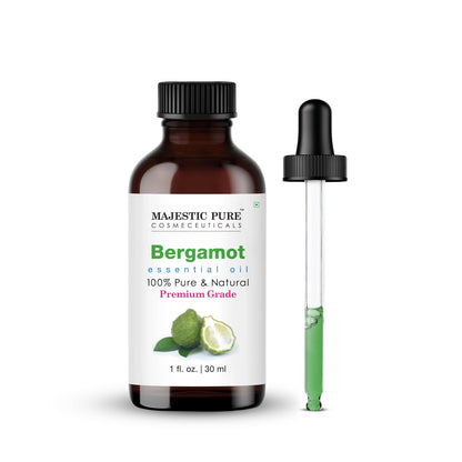 Majestic Pure Bergamot Essential Oil - 1 Fl Oz with Glass Dropper | 100% Pure & Natural