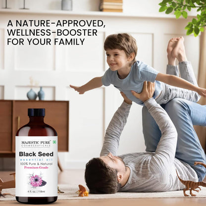 Majestic Pure Black Seed Oil - 4 oz, 100% Pure & Natural with Glass Dropper