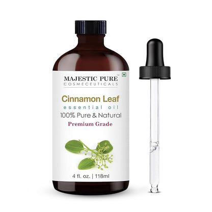 Majestic Pure Cinnamon Essential Oil - 4 Fl Oz, 100% Pure & Natural, Glass Dropper