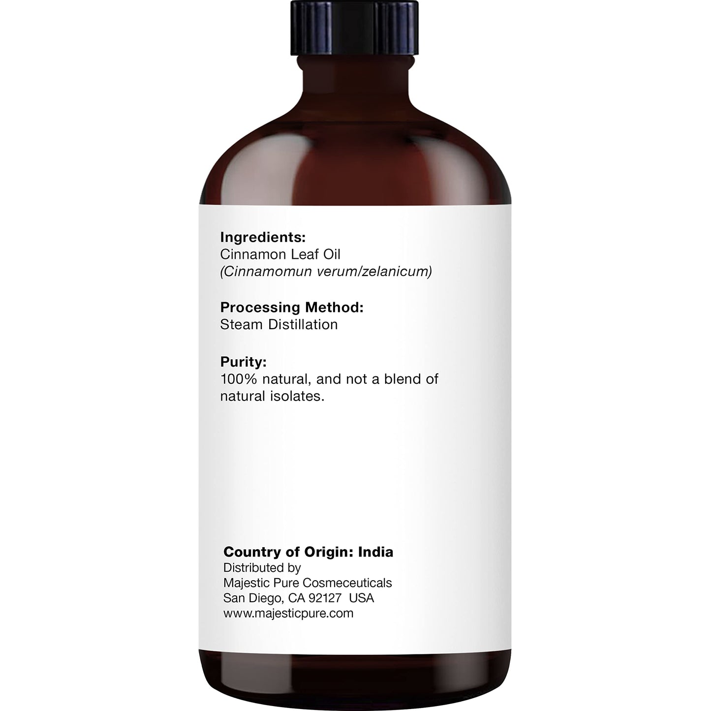 Majestic Pure Cinnamon Essential Oil - 4 Fl Oz, 100% Pure & Natural, Glass Dropper