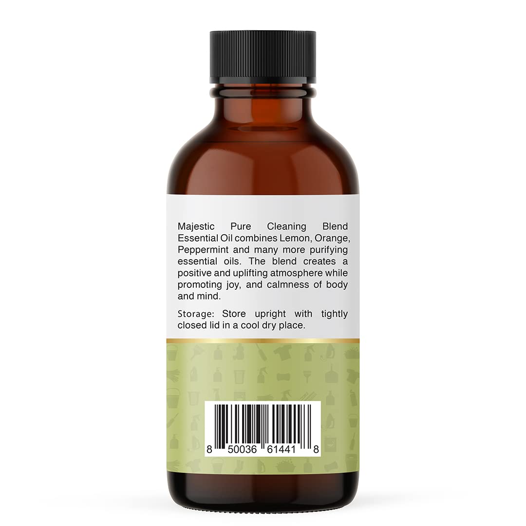 Majestic Pure Cleaning Essential Oil Blend | 100% Pure & Natural 1oz | Lemon, Orange, Peppermint & Citronella
