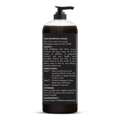 MAJESTIC PURE Jamaican Black Castor Oil – 16 oz, Non-GMO, Hair Care & Nourishing