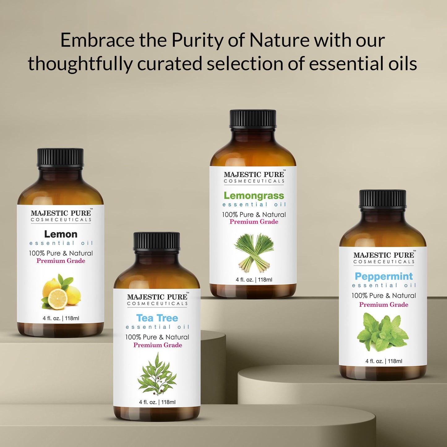 Majestic Pure Eucalyptus Essential Oil – 4 oz with Glass Dropper, 100% Pure & Natural