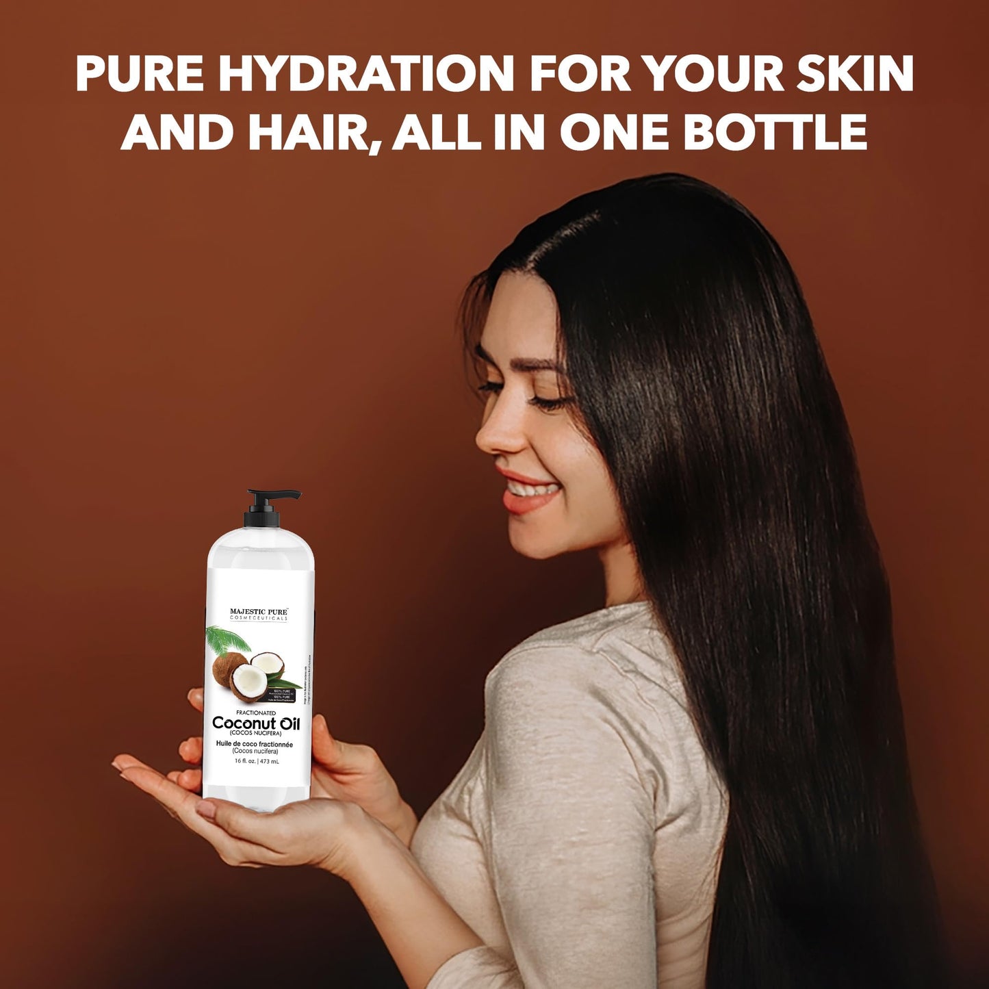 Majestic Pure Fractionated Coconut Oil – 16 oz Carrier Oil