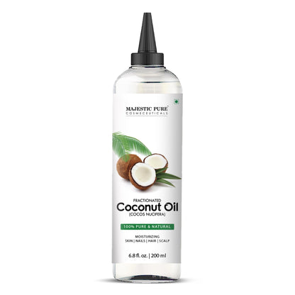 Majestic Pure Fractionated Coconut Oil – 6.8 fl oz Carrier Oil for Diluting Essential Oils & Massage