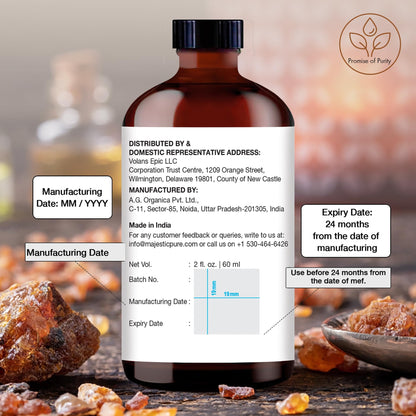 Majestic Pure Frankincense Essential Oil - 100% Pure & Natural, 2 Fl Oz, Glass Dropper