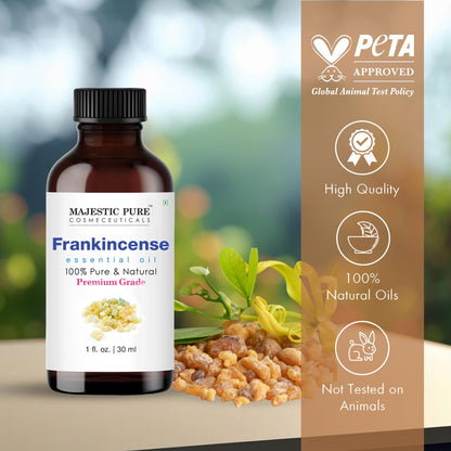 Majestic Pure Frankincense Essential Oil – 100% Pure, Glass Dropper, 1 oz