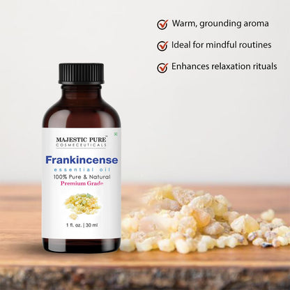 Majestic Pure Frankincense Essential Oil – 100% Pure, Glass Dropper, 1 oz