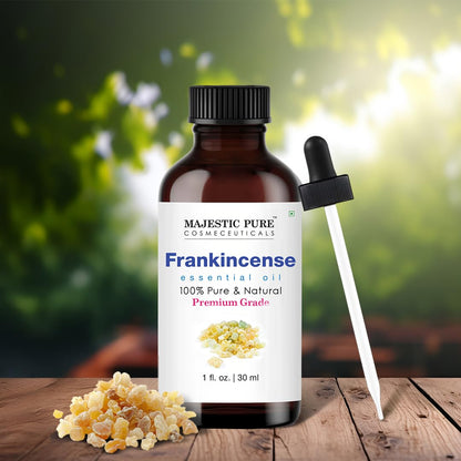 Majestic Pure Frankincense Essential Oil – 100% Pure, Glass Dropper, 1 oz