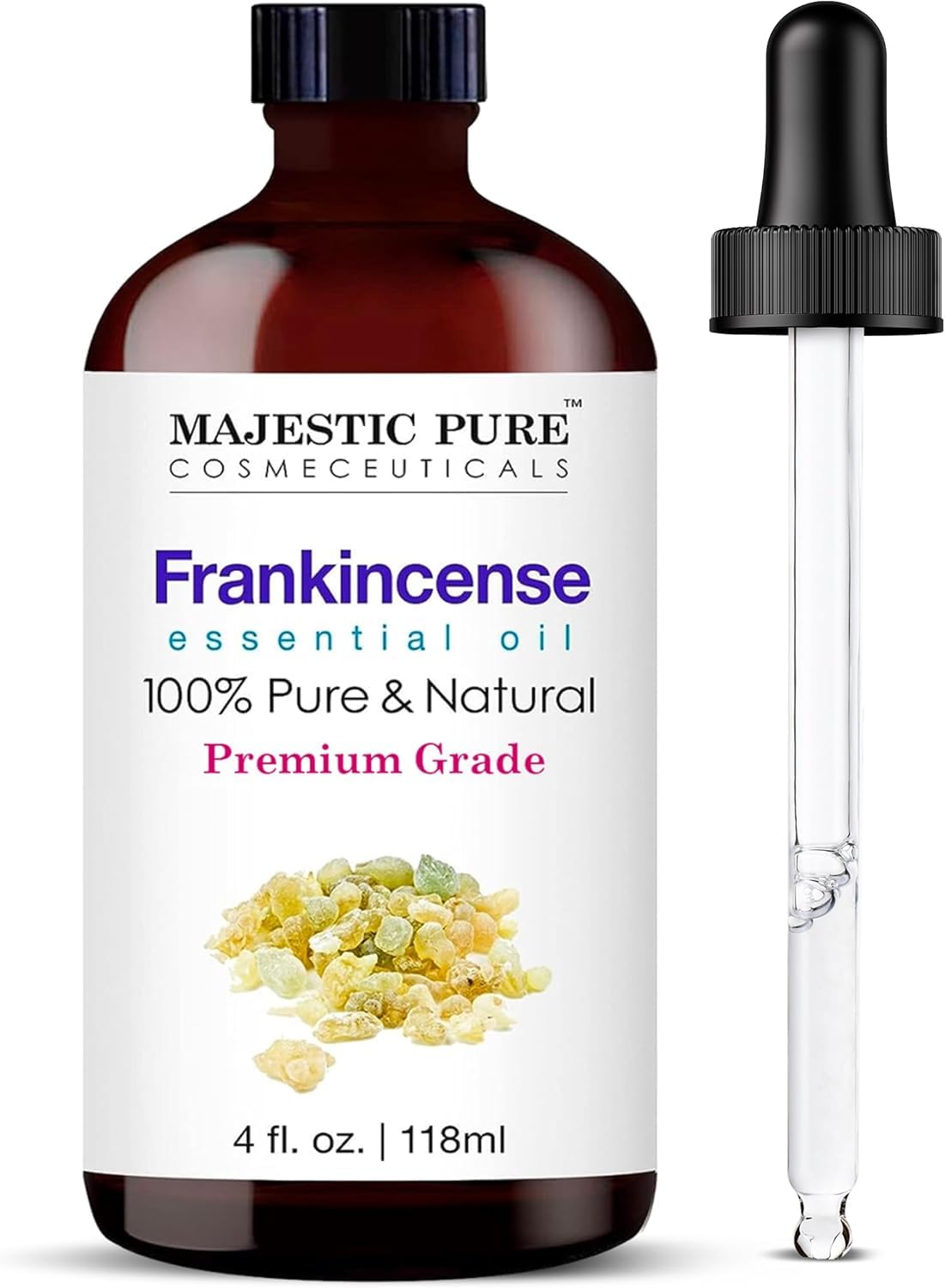 Frankincense Essential Oil 4 oz - Majestic Pure | 100% Pure & Natural with Glass Dropper