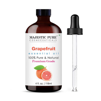 Majestic Pure Grapefruit Essential Oil – 100% Pure & Natural, Glass Dropper, 4 oz