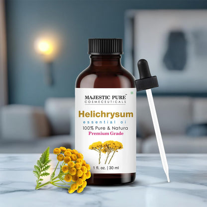 Majestic Pure Helichrysum Essential Oil 1oz – Pure, Natural, Glass Dropper