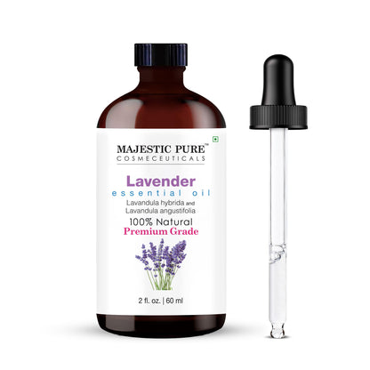 Majestic Pure Lavender Essential Oil 2 oz – 100% Pure & Natural, Glass Dropper