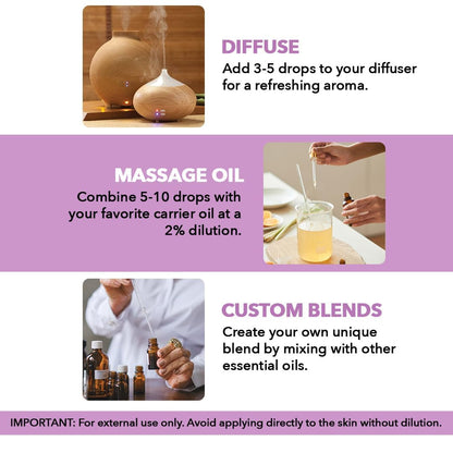 Majestic Pure Lavender Essential Oil (4 Oz x 2) – 100% Pure & Natural with Glass Dropper