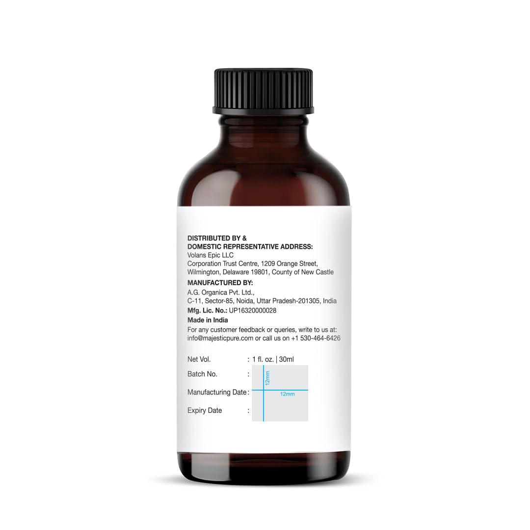 Majestic Pure Lemon Essential Oil - 100% Pure & Natural, 1 Fl Oz, Glass Dropper