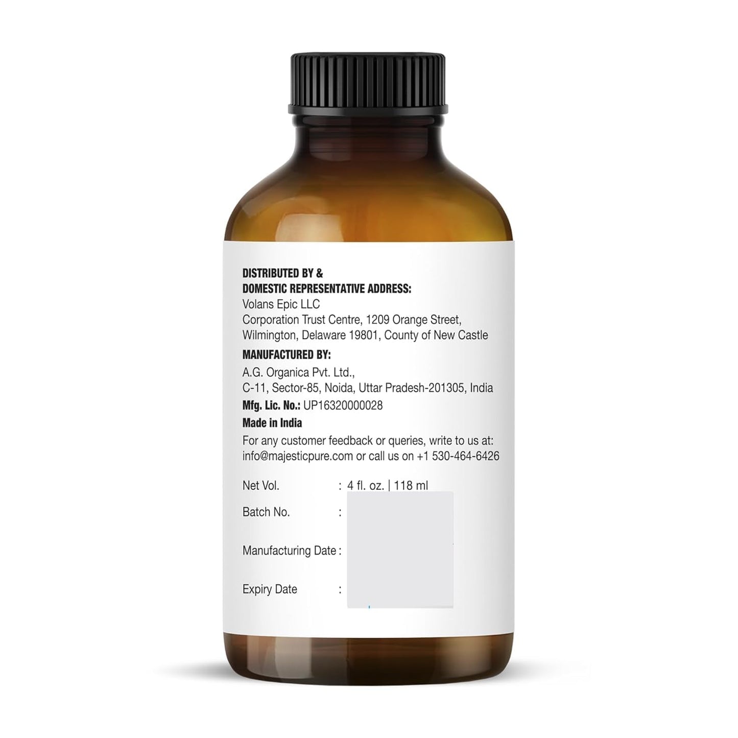 Majestic Pure Lemongrass Essential Oil - 100% Pure & Natural, Glass Dropper, 4 Fl Oz (Pack of 2)