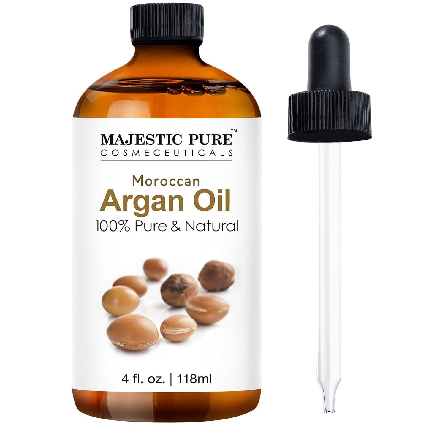 Majestic Pure Moroccan Argan Essential Oil – 4 Fl Oz | 100% Pure & Natural
