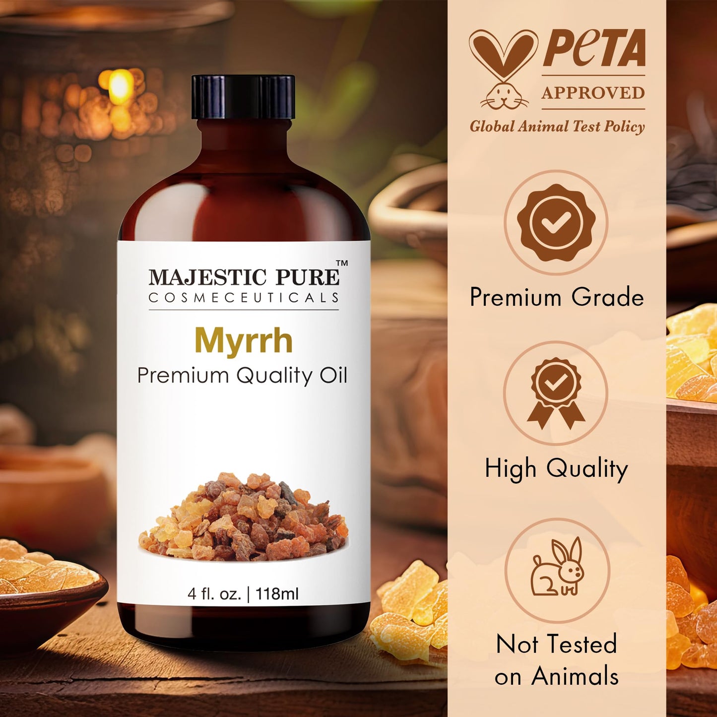 Majestic Pure Myrrh Essential Oil - 4 Fl Oz | 100% Pure & Natural