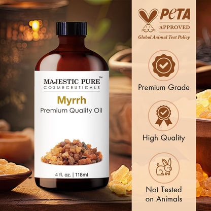 Majestic Pure Myrrh Essential Oil - 4 Fl Oz | 100% Pure & Natural