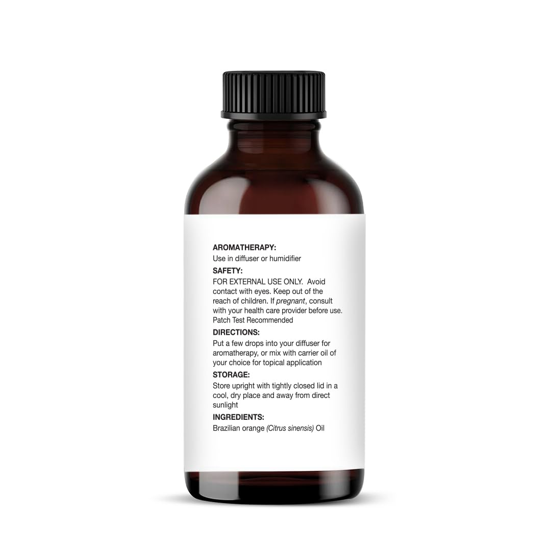 Majestic Pure Essential Oil with Glass Dropper - 100% Pure and Natural - Essential Oils for Diffuser, Aromatherapy, Soap and Candle Making, Brazillian Orange Essential Oil, Orange Oil, 1 Fl Oz