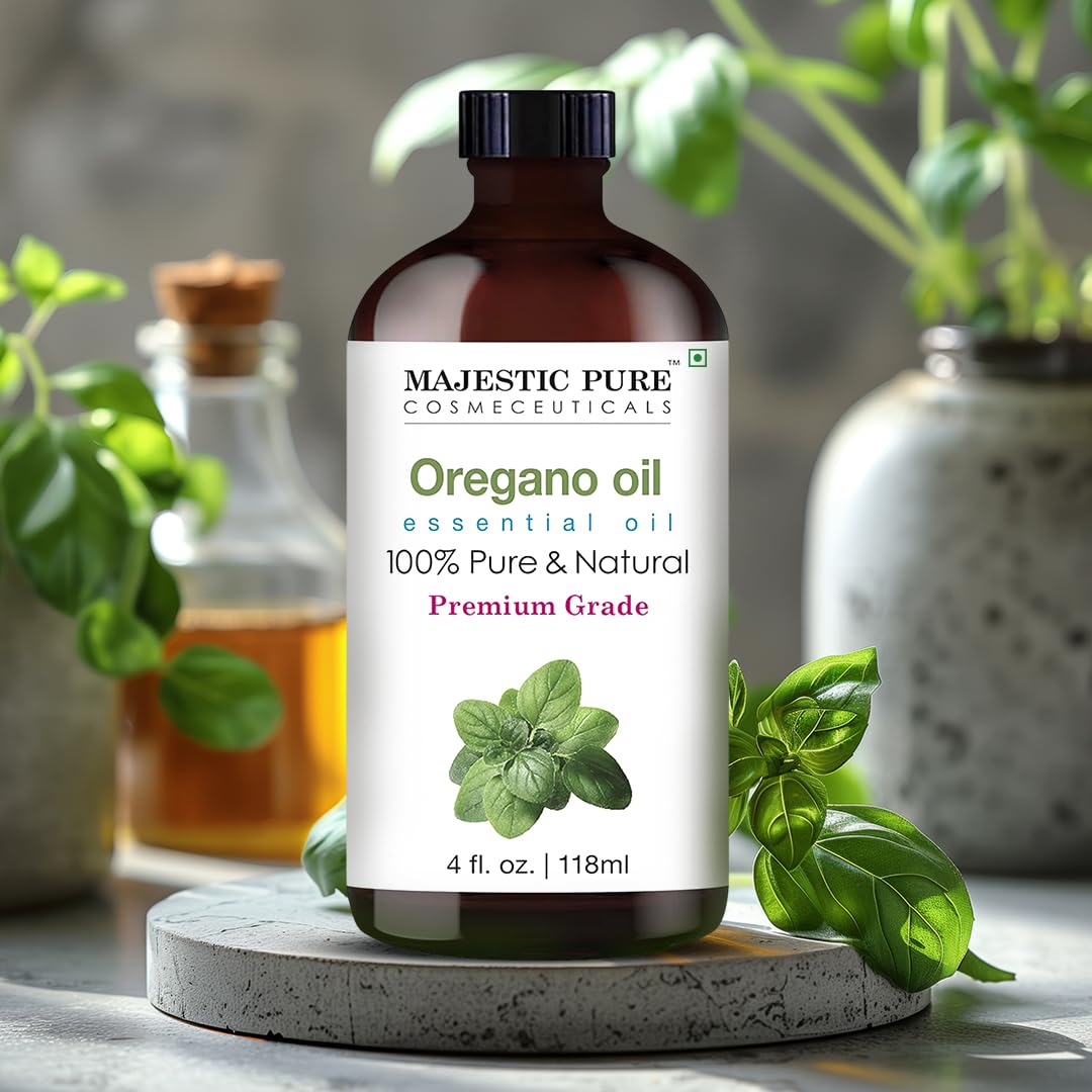 Majestic Pure Oregano Essential Oil 4oz - 100% Pure & Natural with Glass Dropper