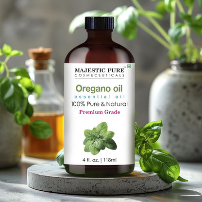 Majestic Pure Oregano Essential Oil 4oz - 100% Pure & Natural with Glass Dropper