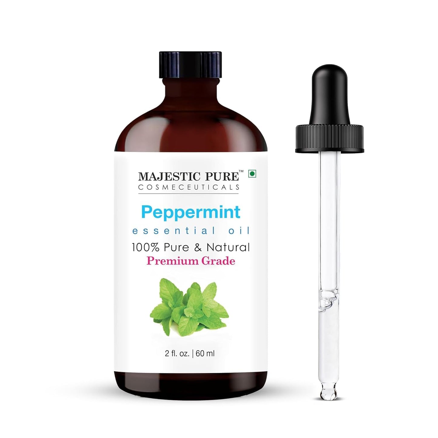 Majestic Pure Peppermint Essential Oil 2 fl oz – 100% Pure & Natural
