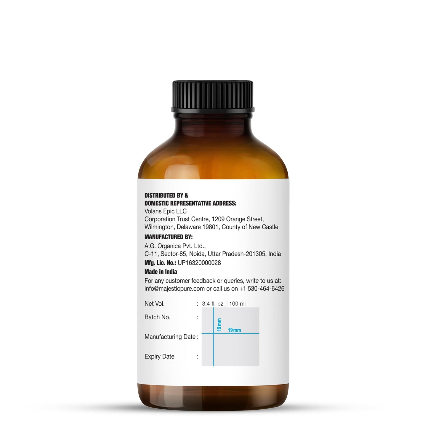 Majestic Pure Peppermint Essential Oil 3.4 Fl Oz - 100% Pure & Natural with Glass Dropper