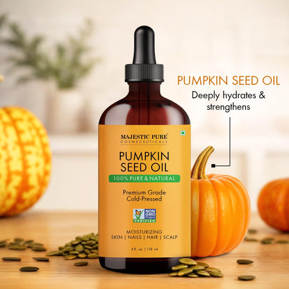Majestic Pure Pumpkin Seed Oil – 100% Pure, Cold-Pressed, 4 oz