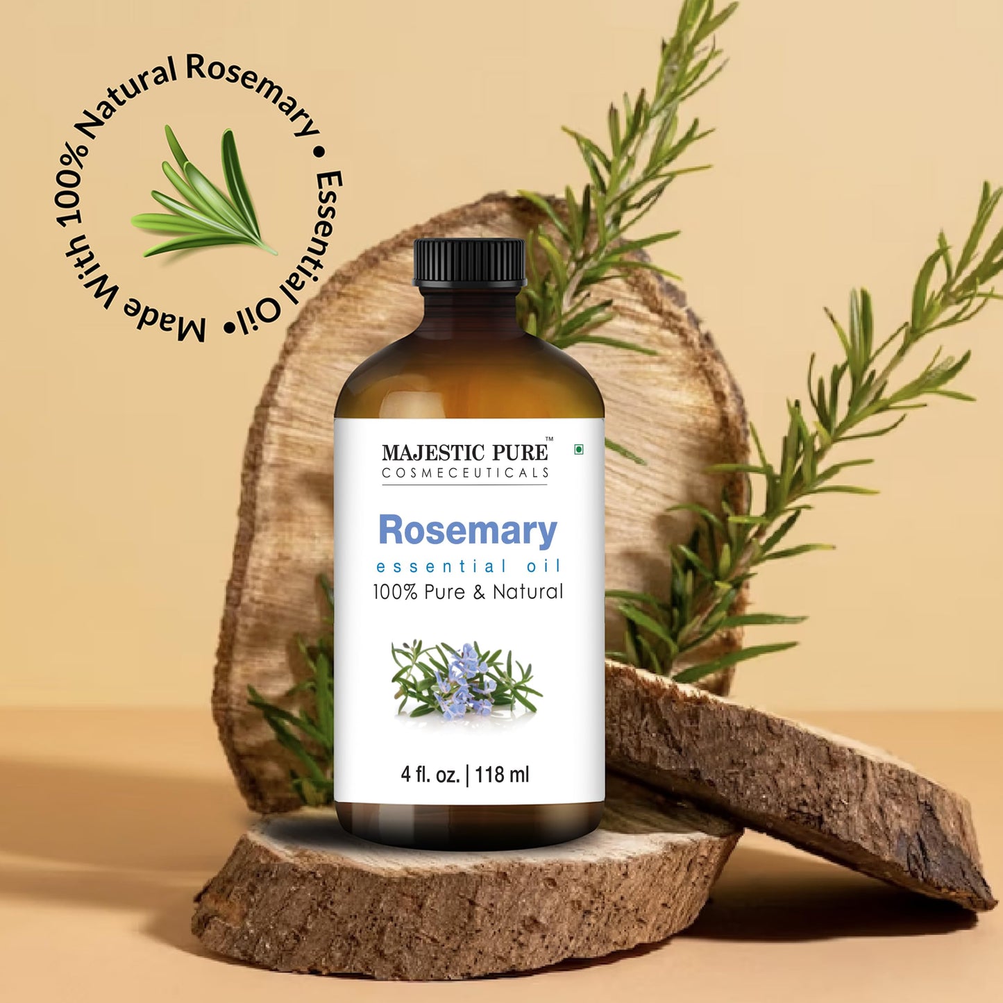 Majestic Pure Rosemary Essential Oil – 100% Pure & Premium, 4 fl oz