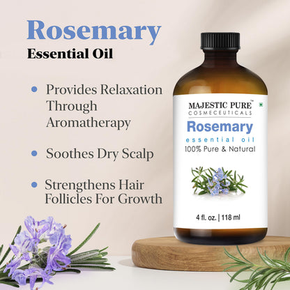 Majestic Pure Rosemary Essential Oil – 100% Pure & Premium, 4 fl oz