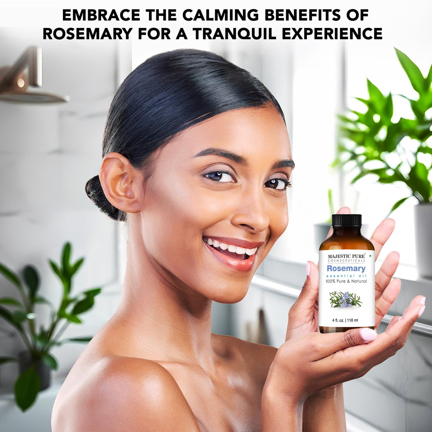 Majestic Pure Rosemary Essential Oil – 100% Pure & Premium, 4 fl oz