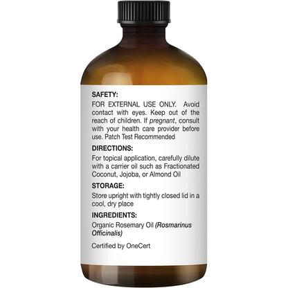 Majestic Pure Organic Rosemary Essential Oil - 100% Pure, 1 fl oz