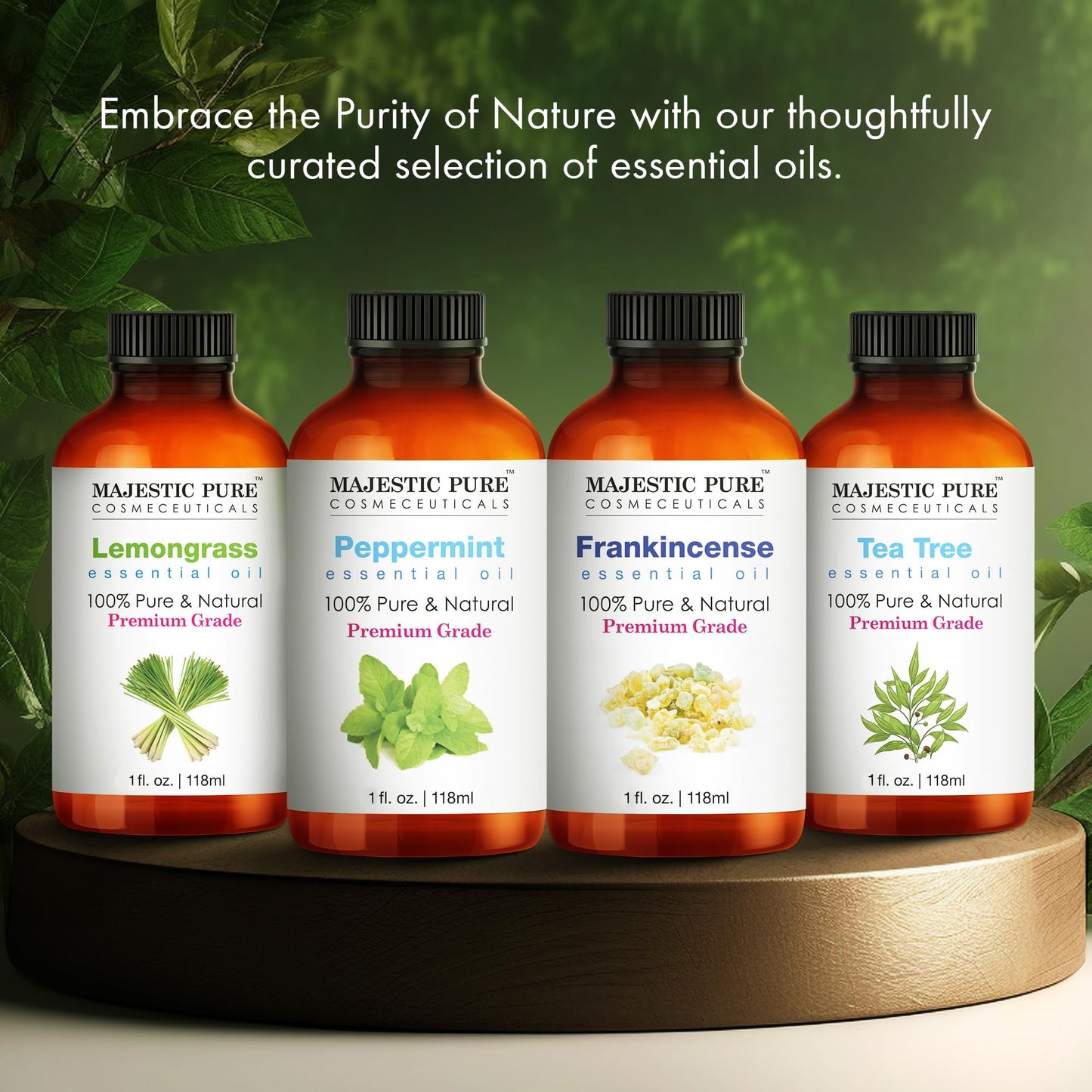 Majestic Pure Tea Tree Essential Oil with Glass Dropper – 100% Pure, 1oz
