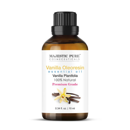 Majestic Pure Vanilla Essential Oil with Glass Dropper – 0.3 Fl Oz (10 ml) – 100% Pure & Natural