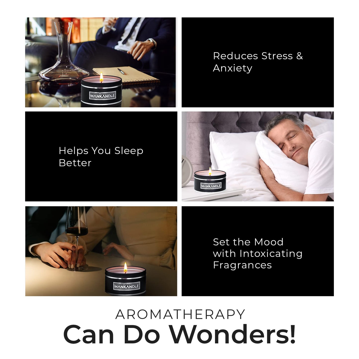 Majestic Zen Aromatherapy Candles for Men Gift Set | 6-Pack Soy Wax with Inspirational Quotes