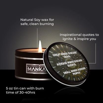 Majestic Zen Aromatherapy Candles for Men Gift Set | 6-Pack Soy Wax with Inspirational Quotes
