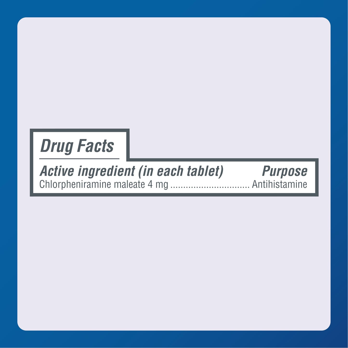 MAJOR 4 Hour Allergy Tablets – Chlorpheniramine 4 mg, 1000 Count