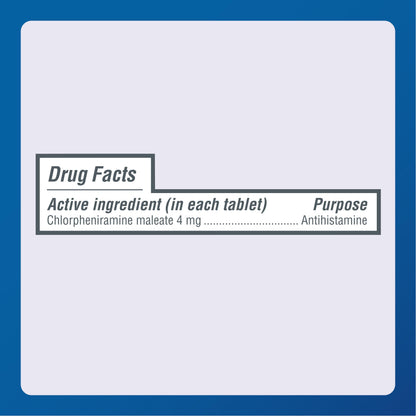 MAJOR 4 Hour Allergy Tablets – Chlorpheniramine 4 mg, 1000 Count