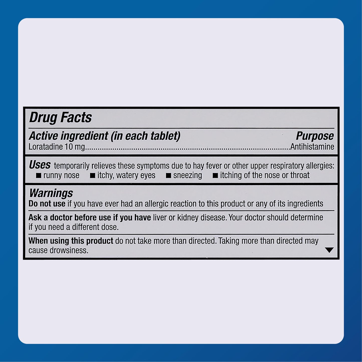 MAJOR Allergy Loratadine 10 mg Tablets – Non-Drowsy 24-Hour Relief (Adults & Kids 6+) | 300 Tablets