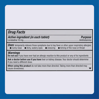 MAJOR Allergy Loratadine 10 mg Tablets – Non-Drowsy 24-Hour Relief (Adults & Kids 6+) | 300 Tablets