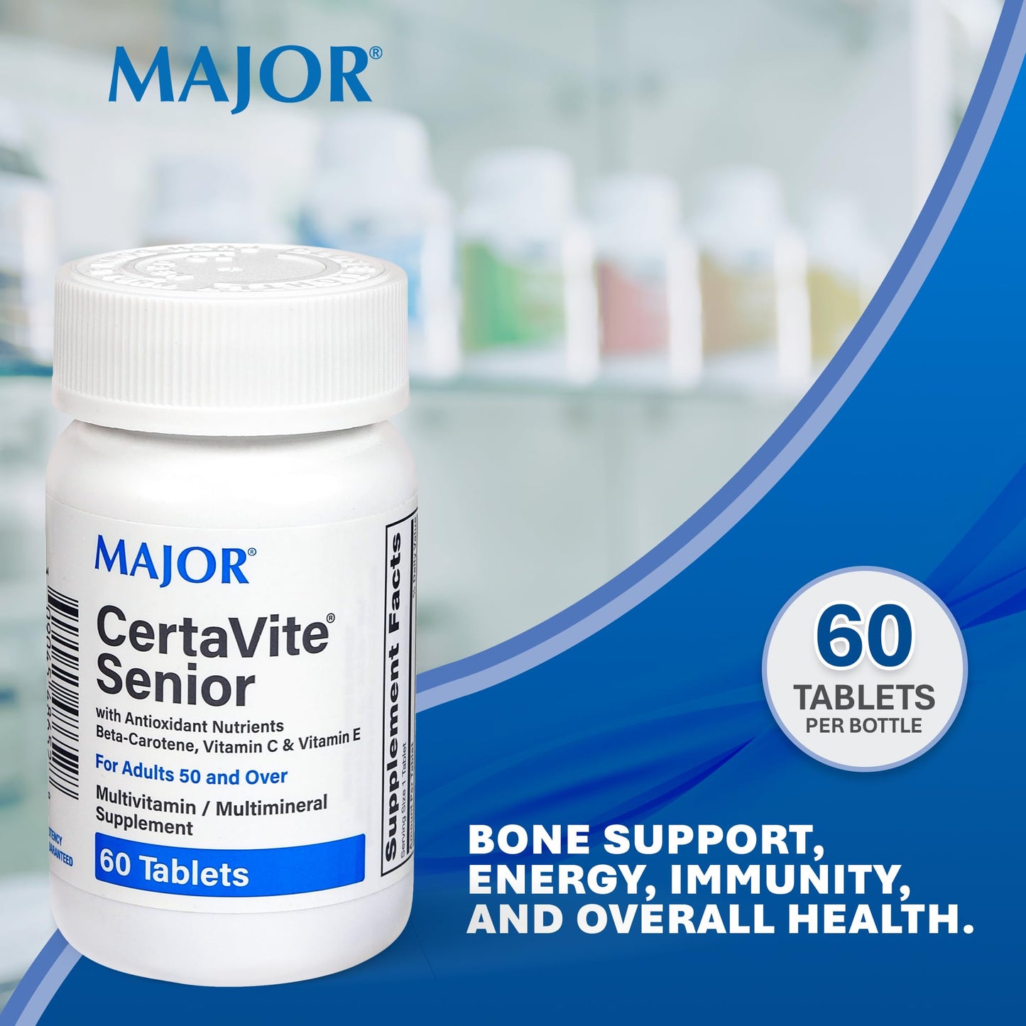 MAJOR CertaVite Senior Multivitamin – Immunity, Energy & Vision (60 Tablets)