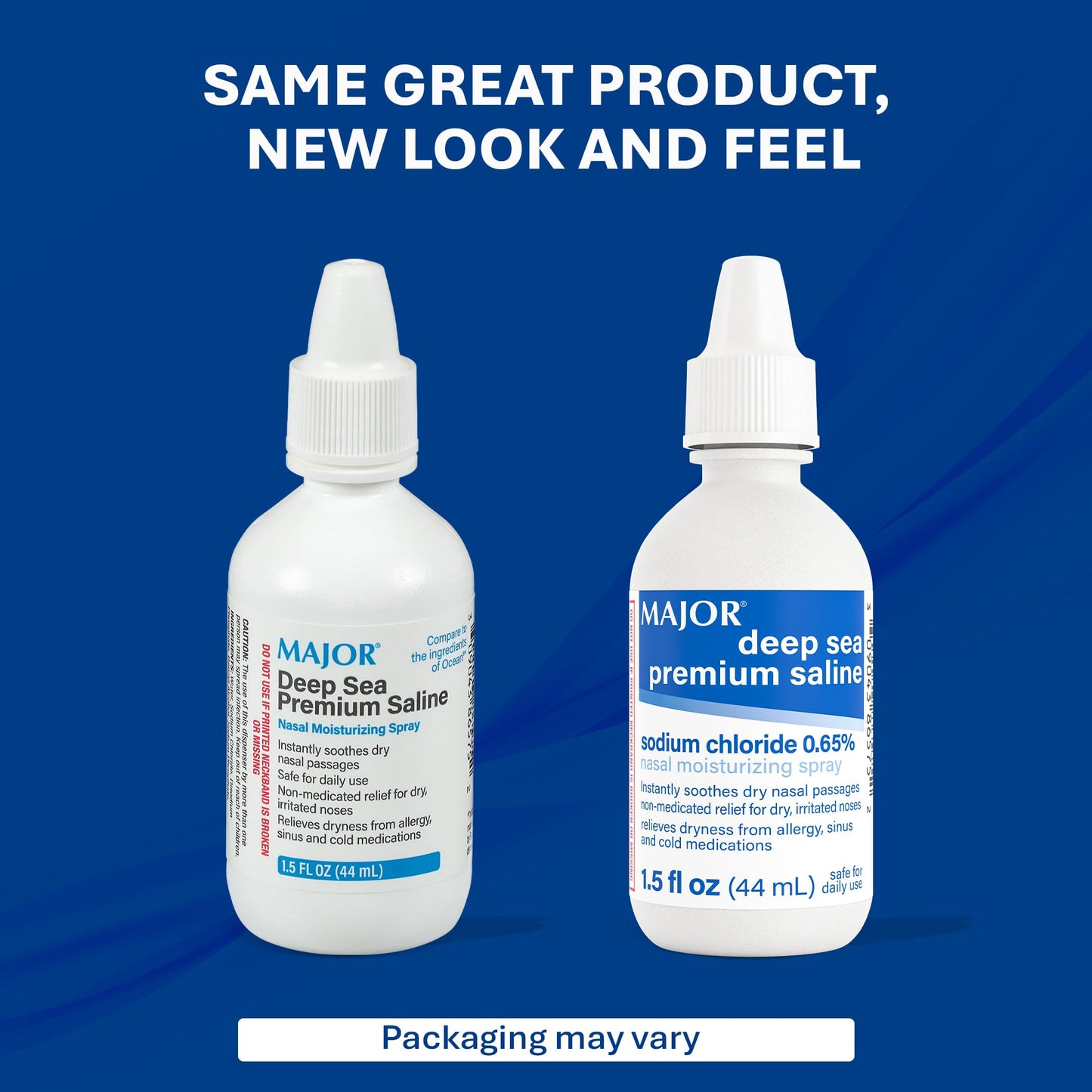 MAJOR Deep Sea Premium Saline Nasal Spray 0.65% — Dry Nose Relief, 1.5 fl oz, 3-Pack