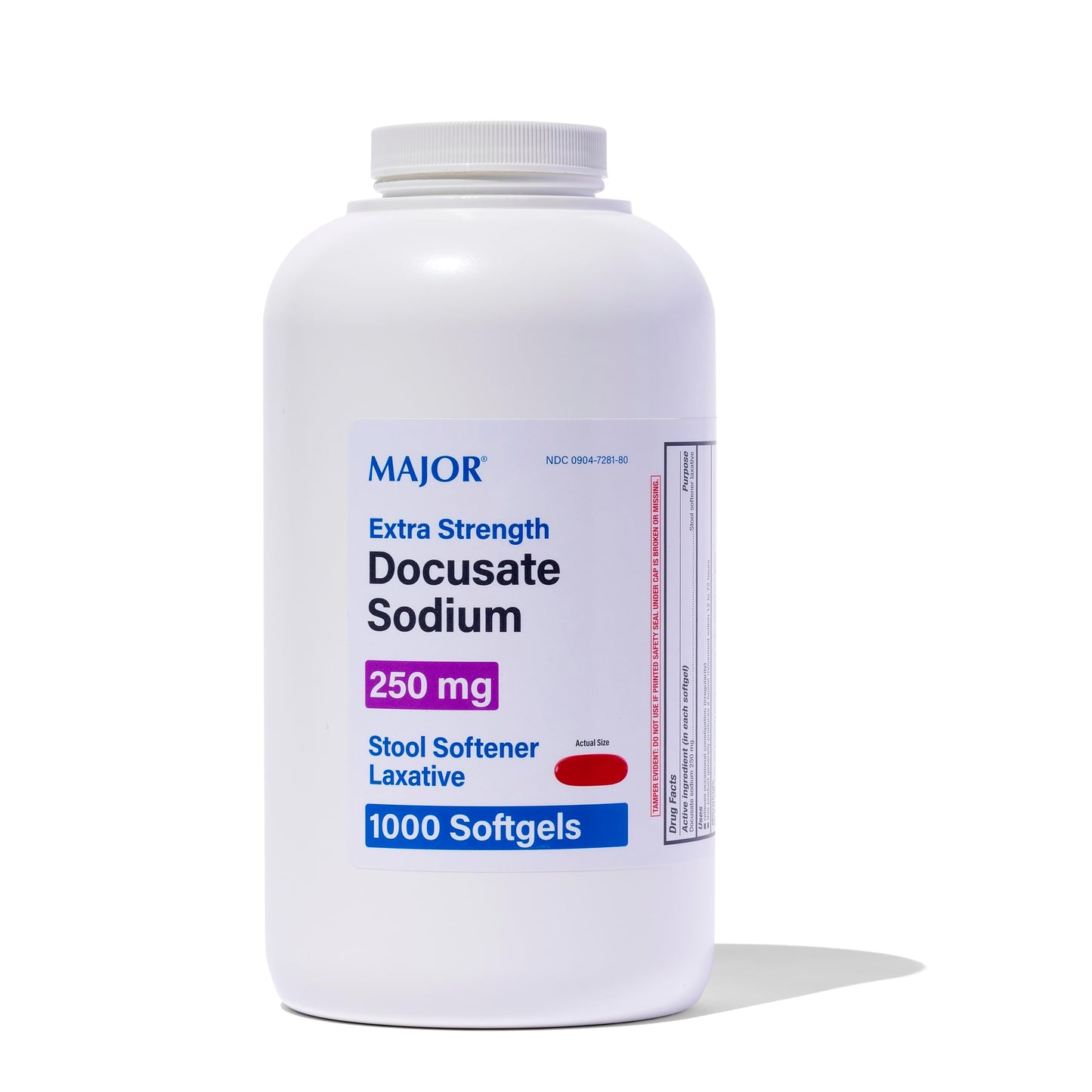 Major Docusate Sodium 250 mg Extra Strength Stool Softener | Gentle Relief