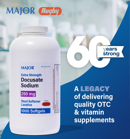 Major Docusate Sodium 250 mg Extra Strength Stool Softener | Gentle Relief